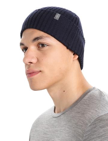 Pánské Klobouky Icebreaker Unisex Merino Rixdorf Cuff Beanie Tmavě Blankyt | CZ 1840JPQJ